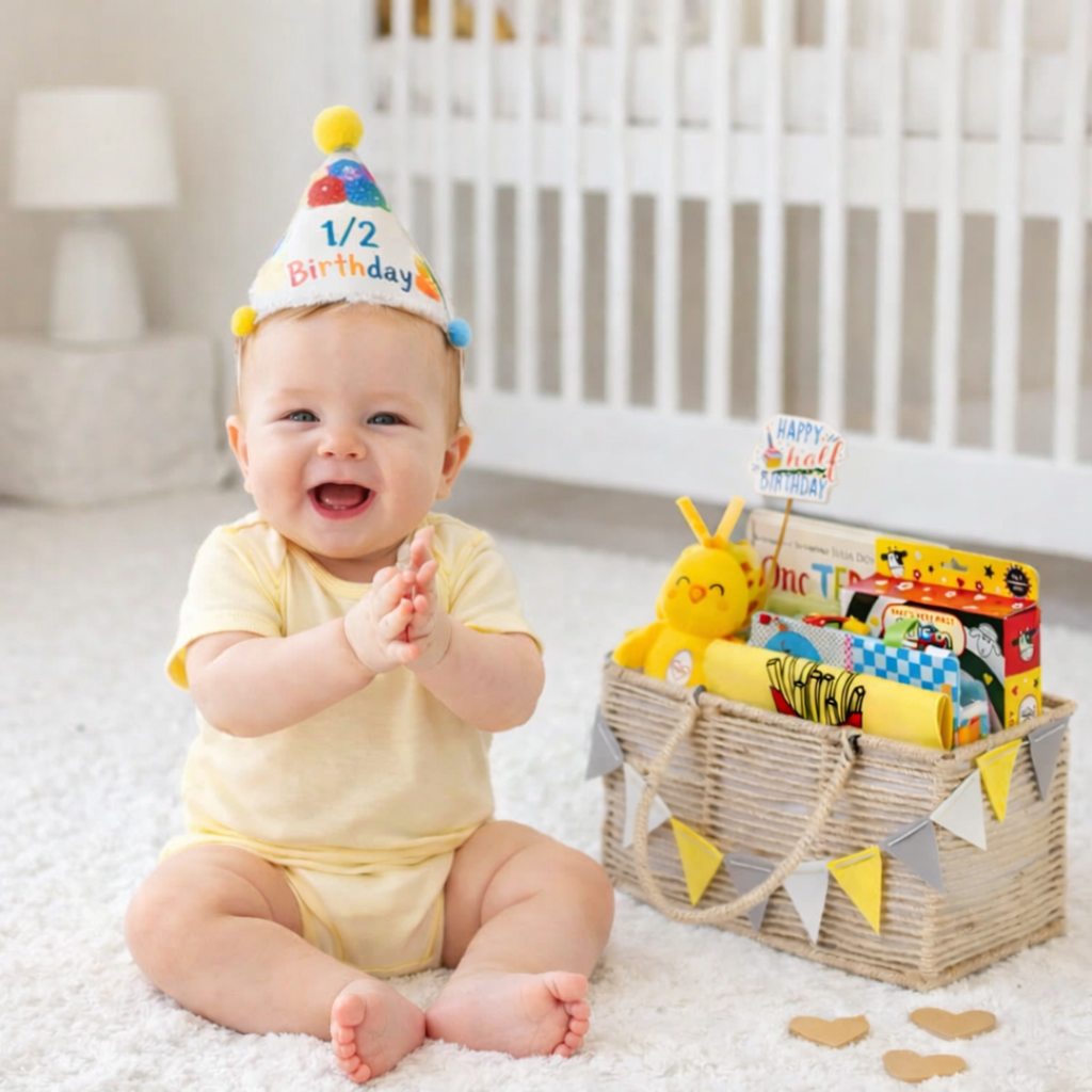 Play · Learn · Grow – Half Birthday Gift Basket (6+ Months | Gender Neutral)