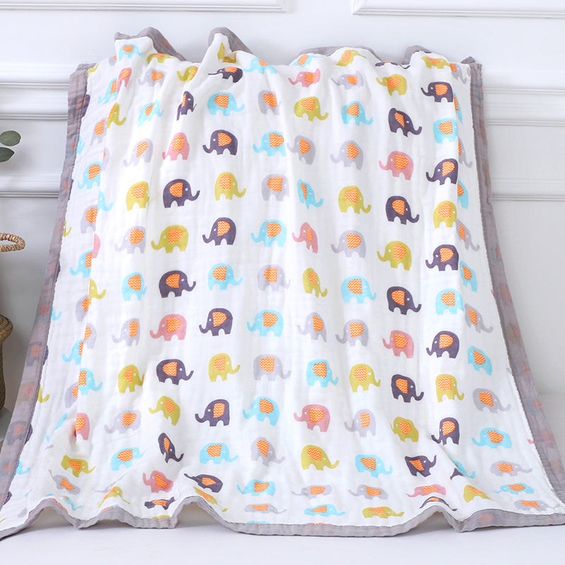 Little Elephant Parade Gender Neutral Muslin Blanket