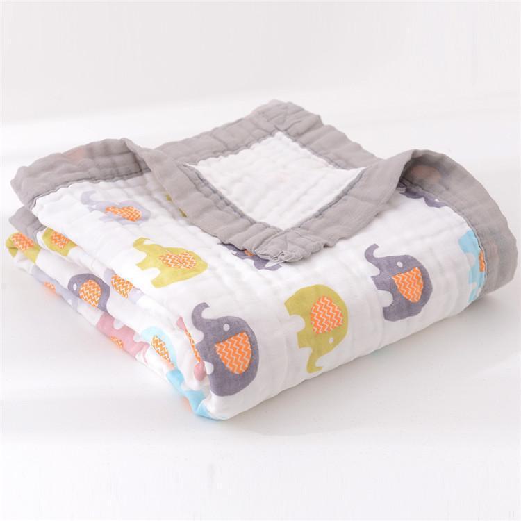 Little Elephant Parade Gender Neutral Muslin Blanket